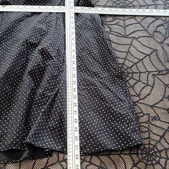 Black & Silver Polka Dot Strapless Pin Up Dress Juniors Size Medium - Picture 7 of 8
